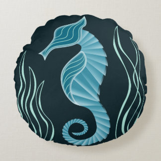 Seahorse Round Pillow