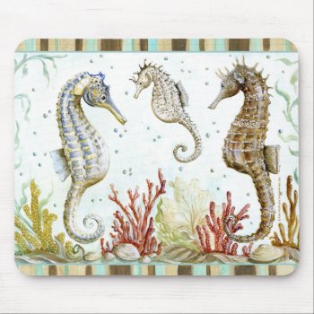 Seahorse Sanctuary By Kate Mcrostie Mouse Pad by mlaviola at Zazzle