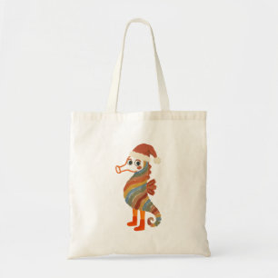 Seahorse Santa Christmas Tote Bag