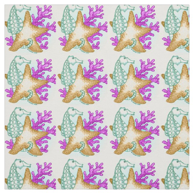 Seahorse Sea Friends Fabric (Swatch)
