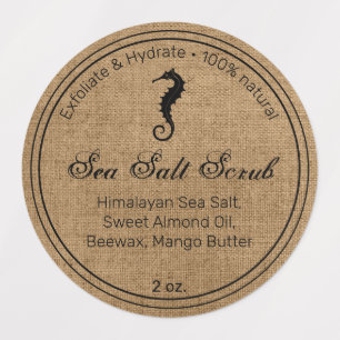 Seahorse Sea Salt Scrub Labels