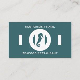 Seahorse, Seafood, Chef, Cooking Business Card