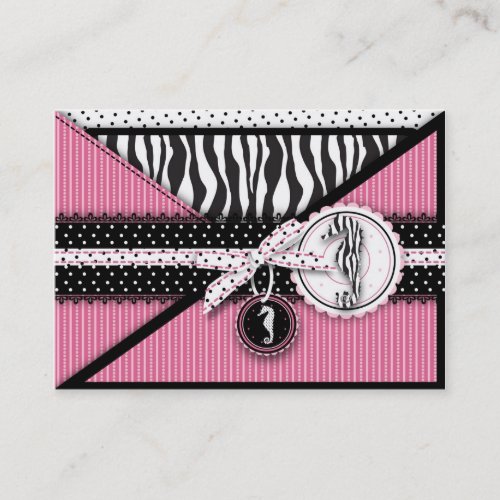 Seahorse Sensation Pink Reminder Card Business Card Templates