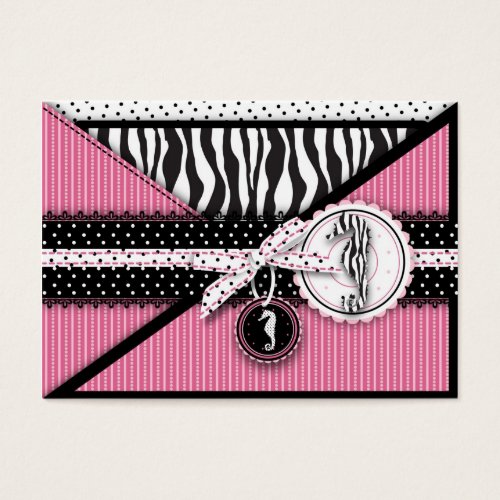 Seahorse Sensation Pink Thank You Notecard Business Cards