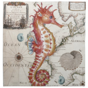 Seahorse Shabby Napkin