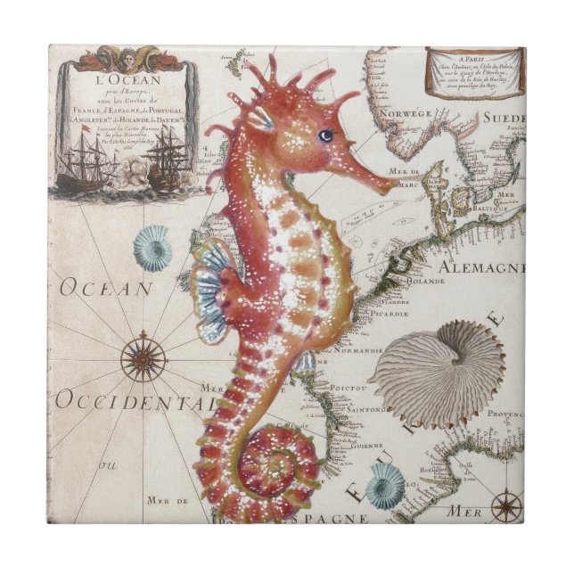 Seahorse Shabby Tile (Front)