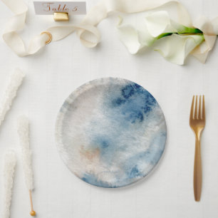 Seahorse shell under the sea Blue Birthday For Kid Paper Plates