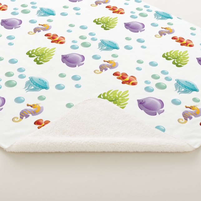 Seahorse  sherpa blanket (3/4)