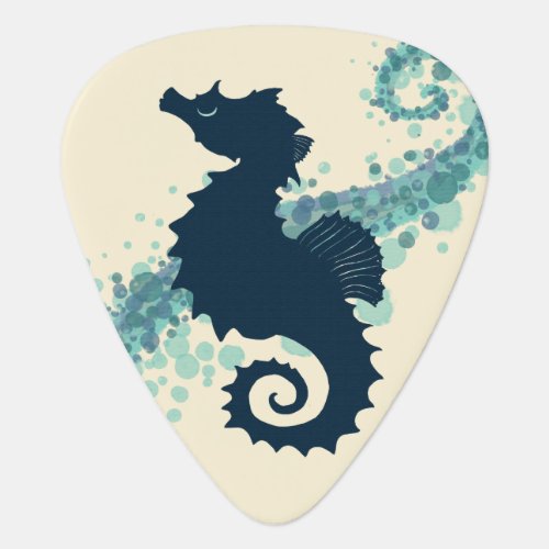Seahorse Silhouette  Amber Marine Guitar Pick