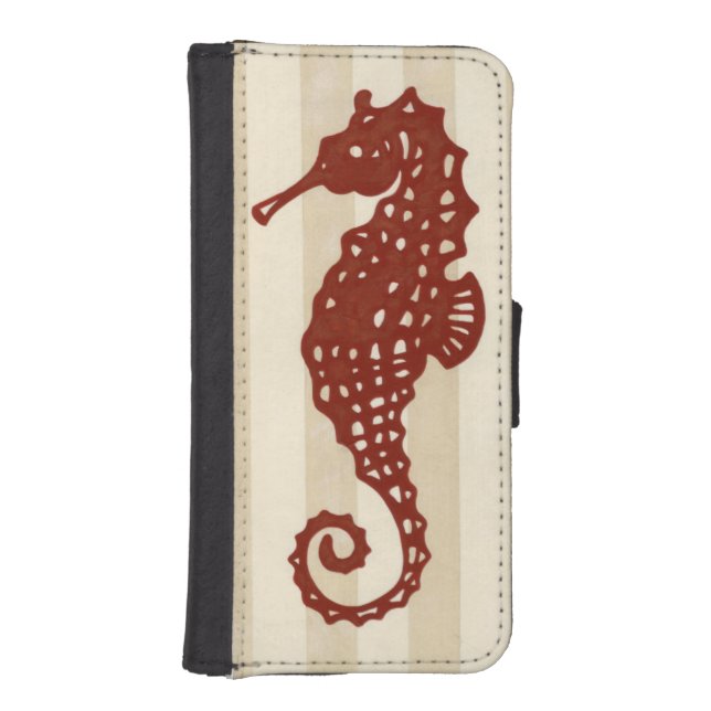 Seahorse Silhouette iPhone Wallet Case (Front)