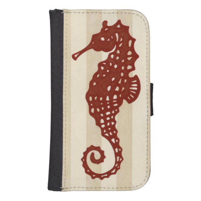 Seahorse Silhouette Samsung Galaxy Wallet Case (Front)