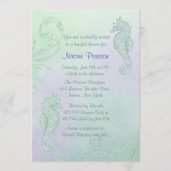 Seahorse Sparkle - Bridal Shower Invitation by SpiceTree_Weddings at Zazzle