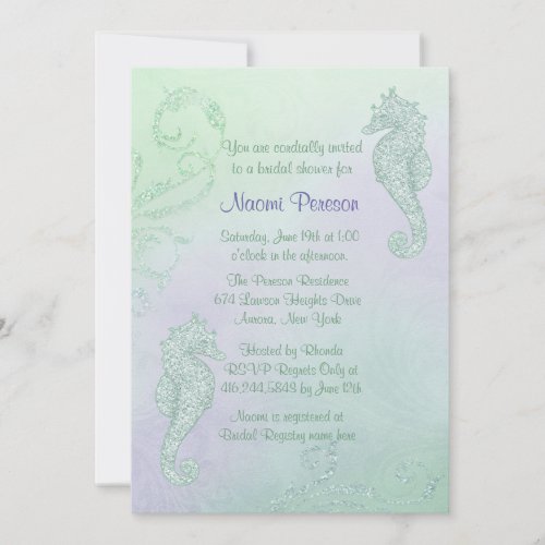 Seahorse Sparkle _ Bridal Shower Invitation