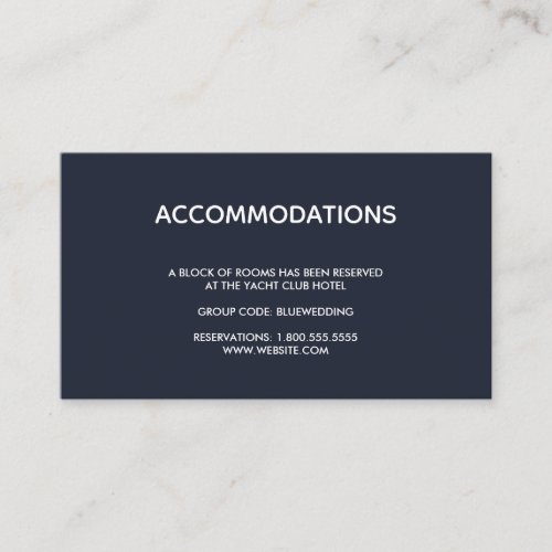 Seahorse  starfish  Wedding Hotel Accommodation Enclosure Card