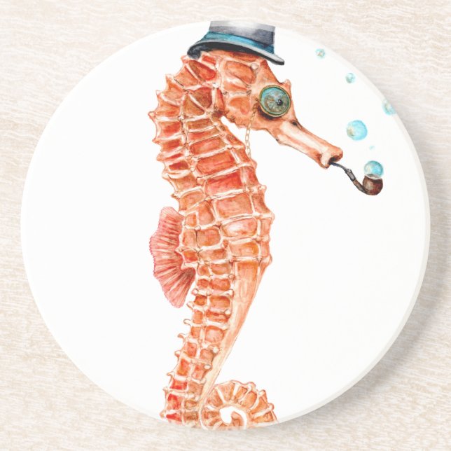 Seahorse Steampunk Coaster (Front)