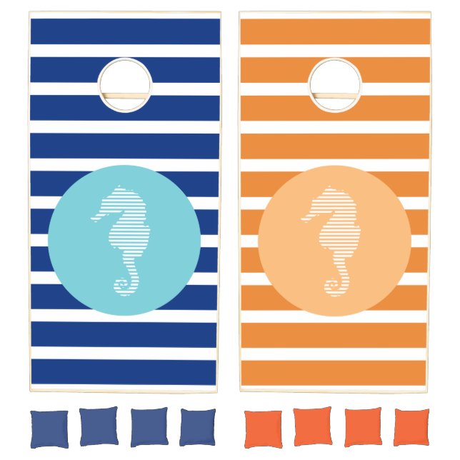 Seahorse Striped Cornhole Set (Set)