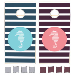 Seahorse Striped Cornhole Set
