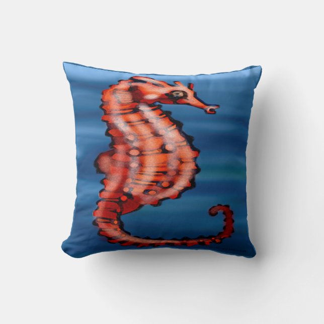Seahorse Throw Pillow (Front)