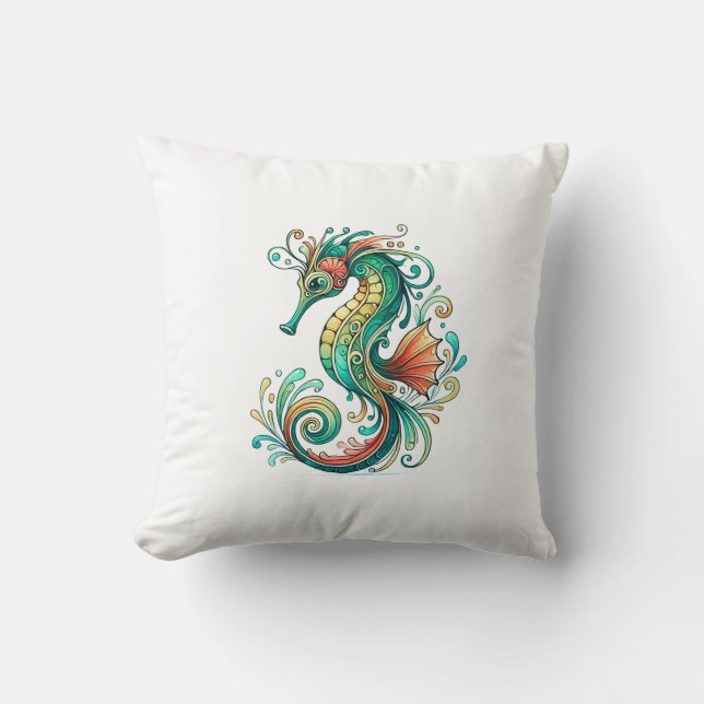 Seahorse Throw Pillow (Front)