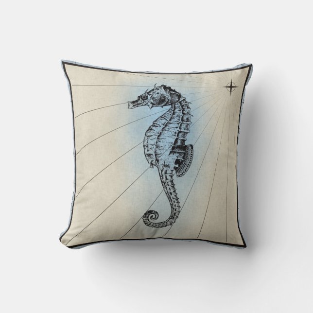 Seahorse Throw Pillow (Front)