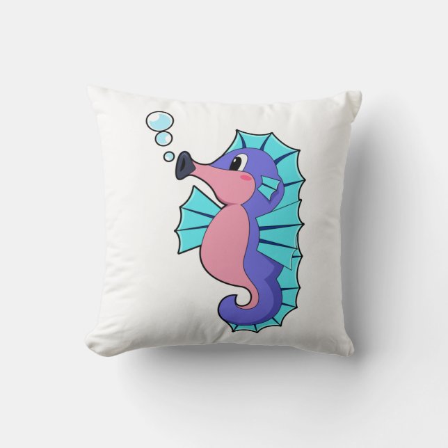 Seahorse Throw Pillow (Front)