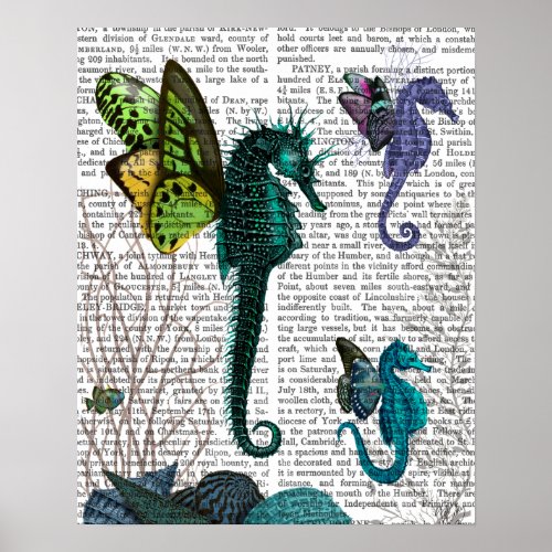 Seahorse Trio With Wings Poster