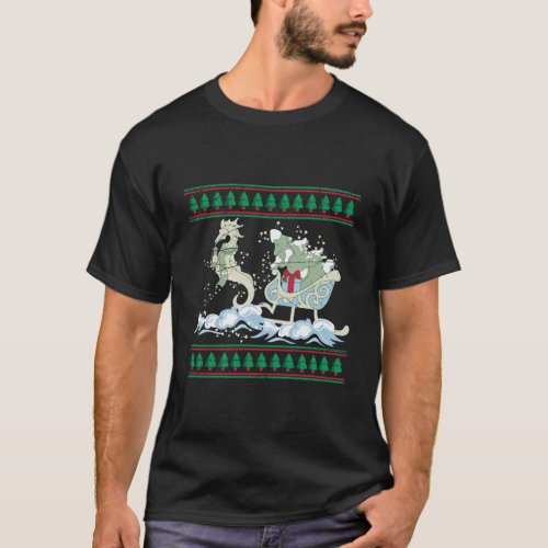 Seahorse Ugly Christmas Gift Sea Animal Aquarist X T_Shirt