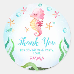 Seahorse Under The Sea Birthday Sticker