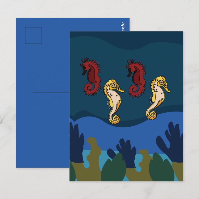 Seahorse Under The Sea Ocean Beach Postcard (Front/Back)