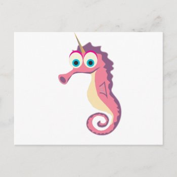 Seahorse Unicorn Cute Postcard by OblivionHead at Zazzle