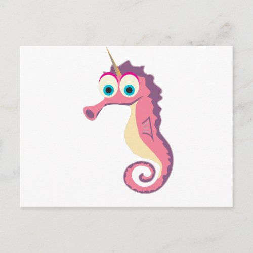 Seahorse Unicorn Cute Postcard