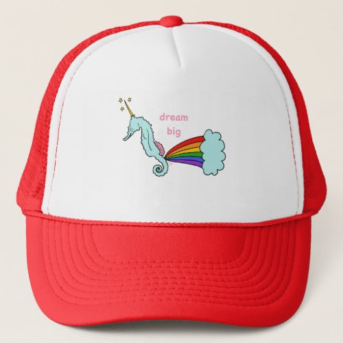 seahorse unicorn dream big hat
