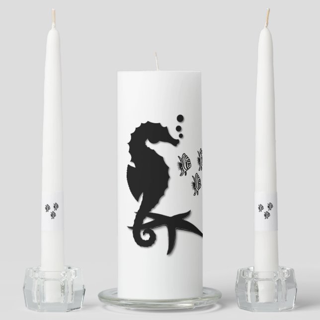 Seahorse Unity Candle Set (Front)