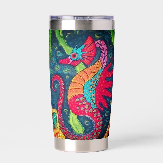 Seahorse Water Bottle Insulated Tumbler (Back)