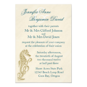 Seahorse Wedding Invitation
