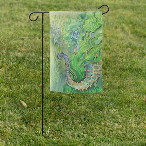 Seahorse Whisperer Mermaid Garden Flag