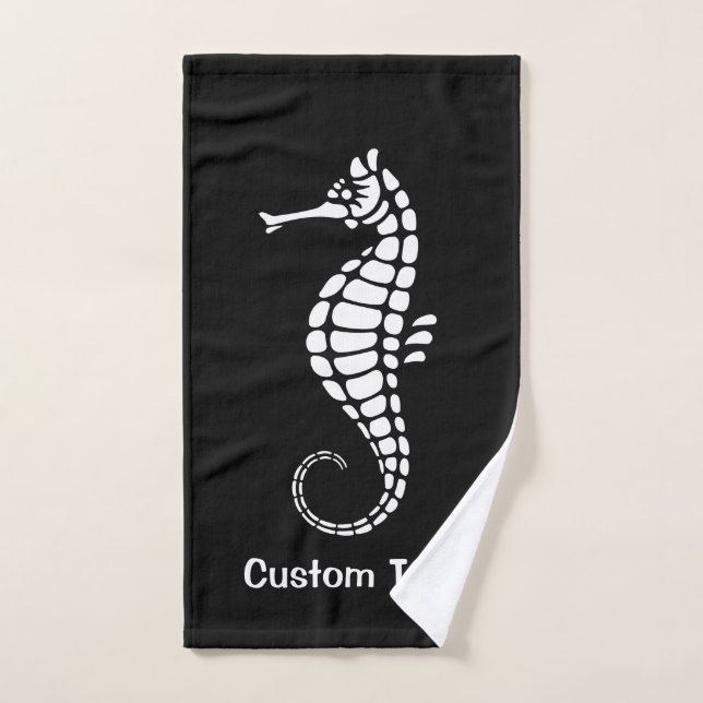 Seahorse White Bath Towel Set (Hand Towel)