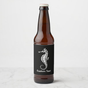 Seahorse White Beer Bottle Label