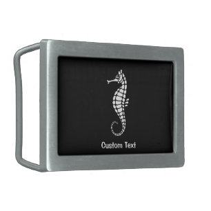 Seahorse White Belt Buckle