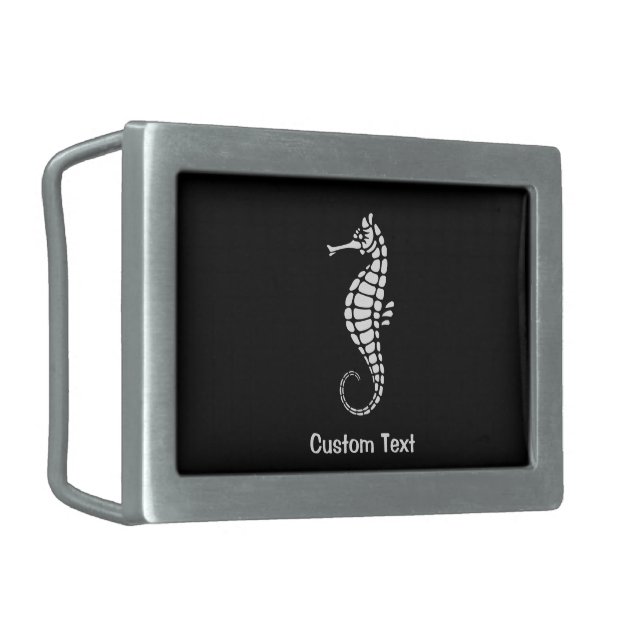Seahorse White Belt Buckle (Front Left)