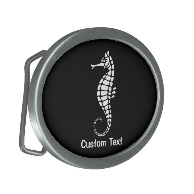 Seahorse White Belt Buckle (Front Left)