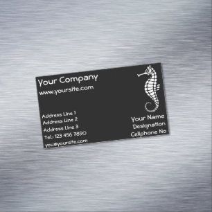 Seahorse White Business Card Magnet