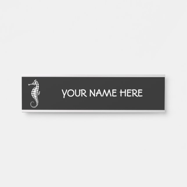 Seahorse White Door Sign (Front)