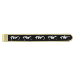 Seahorse White Gold Finish Tie Bar