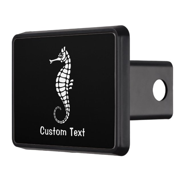 Seahorse White Hitch Cover (Left)