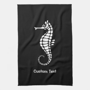Seahorse White Kitchen Towel