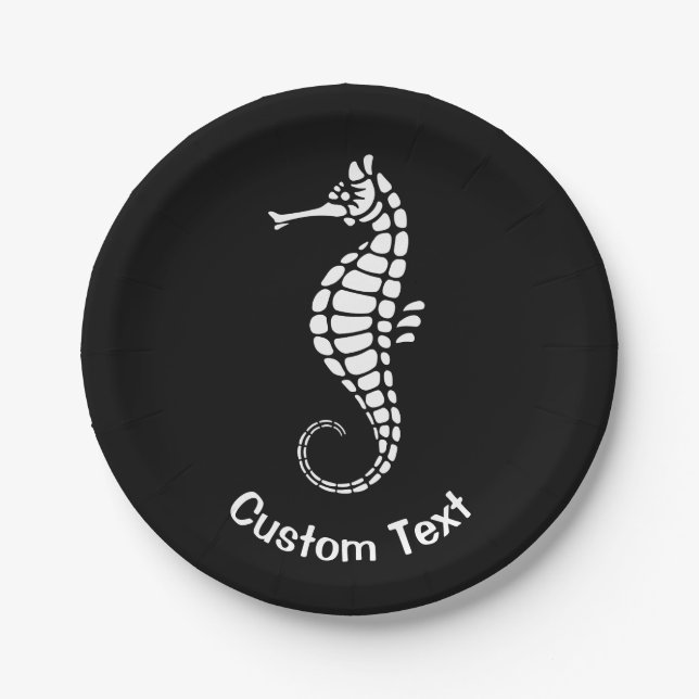Seahorse White Paper Plates (Front)