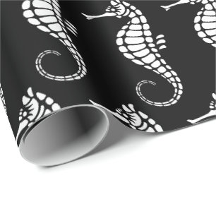 Seahorse White Wrapping Paper