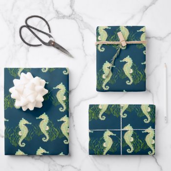 Seahorse Wrapping Paper Sheets by ellejai at Zazzle