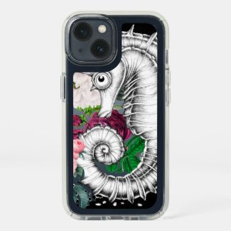 Seahorses And The Roses Grey Speck iPhone Case